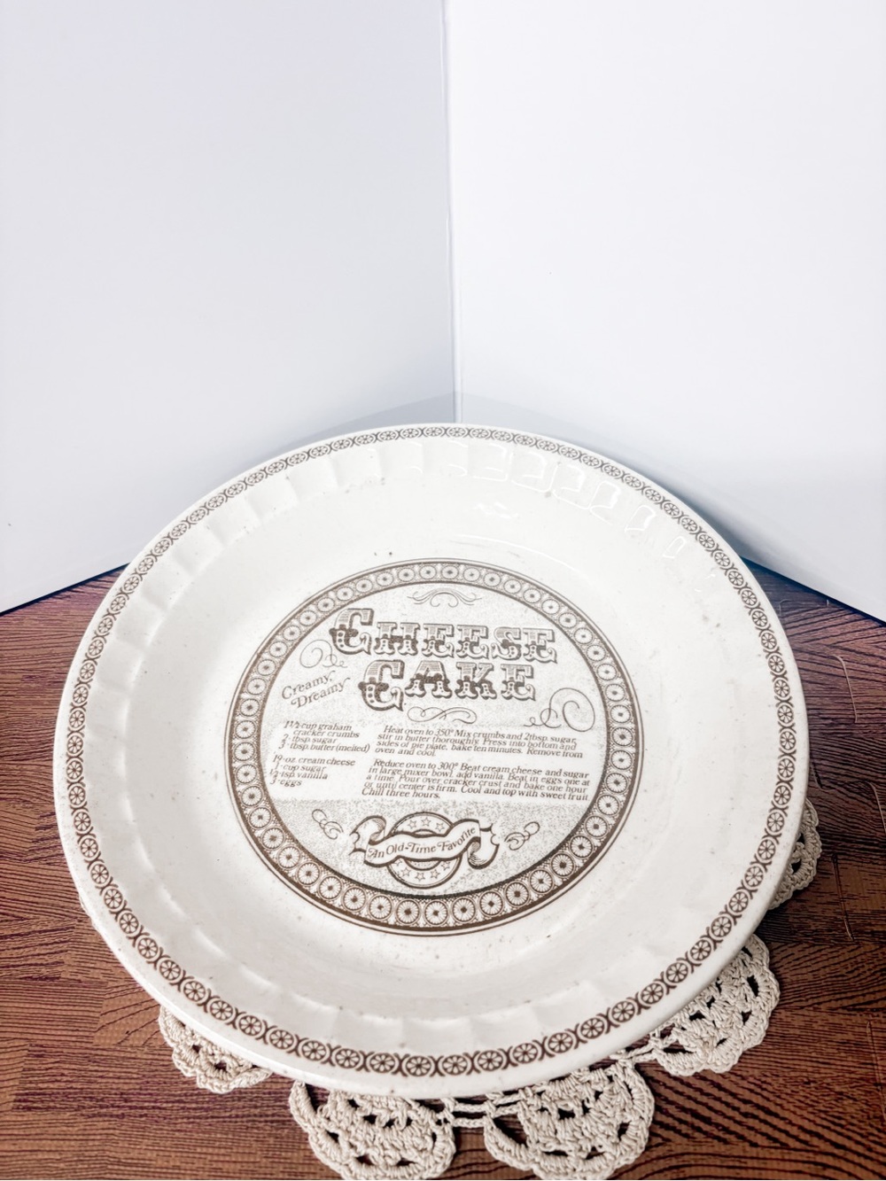 Vintage Royal China by Jeanette Cheesecake Recipe Baking Dish